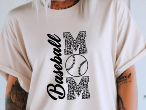 Baseball Mom "Black & White" Short Sleeve T- Shirt